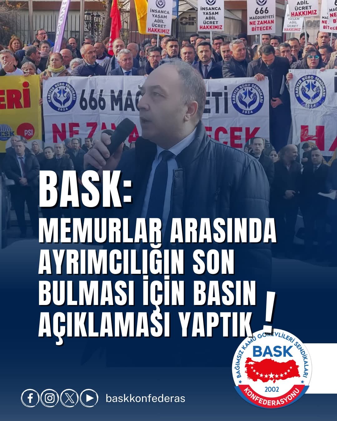 MEMURLAR ARASINDA AYRIMCILIĞIN SON BULMASI İÇİN BASIN AÇIKLAMASI YAPTIK!
